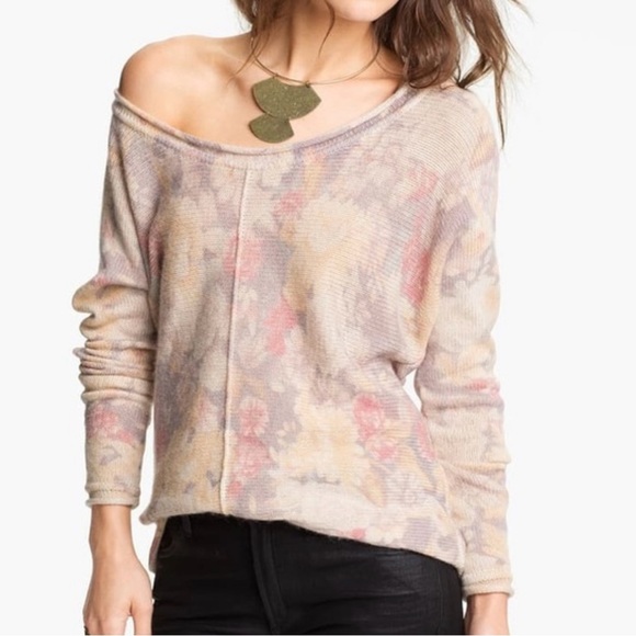 Free People Sweaters - Free People Flower Bomb Distressed Floral Sweater‎